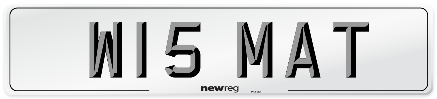 W15 MAT Number Plate from New Reg